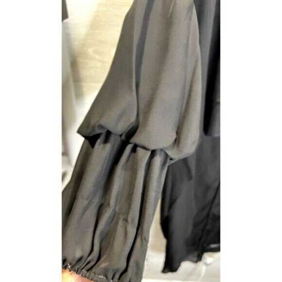 Womens Black Casual Loose Long Sleeve Maxi Kaftan Dress‎ - Picture 6 of 7